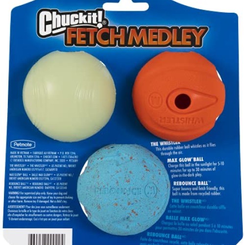 ChuckIt! Fetch Medley Ball Medium 3 Pack