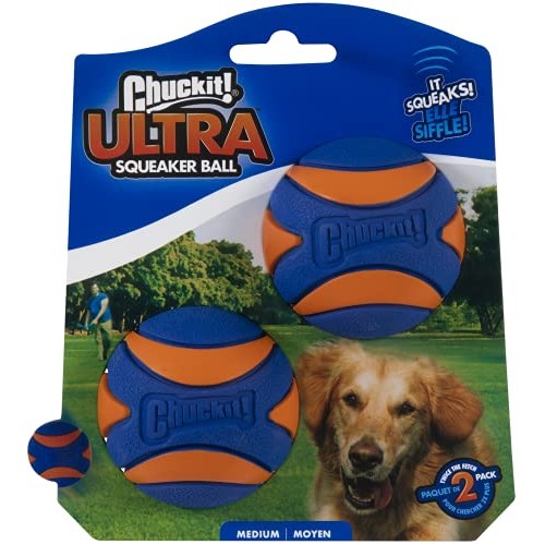 Ultra Squeaker Ball, Medium, 2.5” circumference, 2 Count
