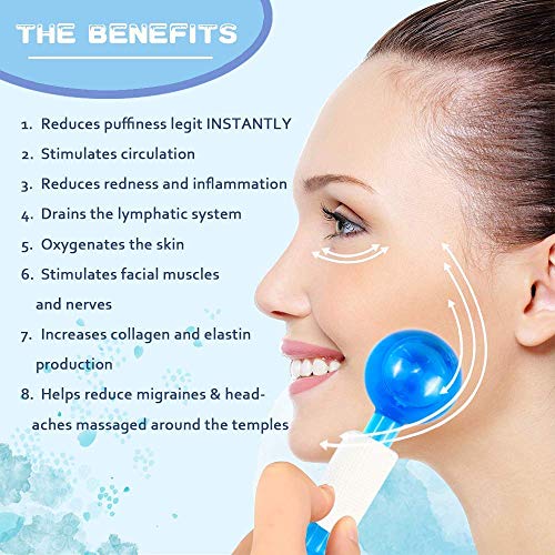 MAGIC ICE Roller Ball- Cool Globe Skin Massager 2PC Globes Facial...
