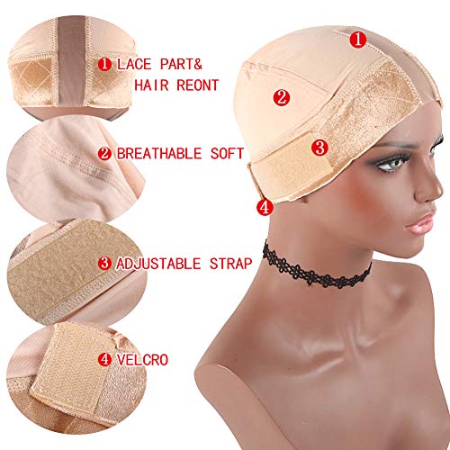 CINHOO Soft Swiss Lace Gripcap Comfort Adjustable Wig,Non-Slip Br...