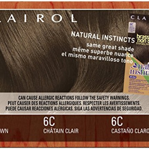 Clairol Natural Instincts, 6C, Brass Free Light Brown