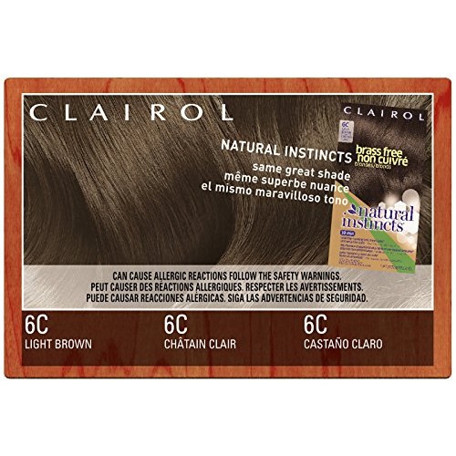 Clairol Natural Instincts, 6C, Brass Free Light Brown