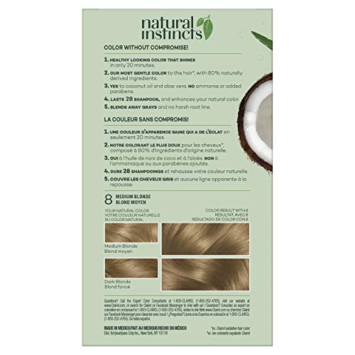 Clairol Natural Instincts Semi-Permanent, 8 Medium Blonde, Moonli...