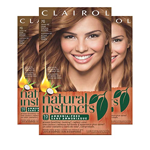 Clairol Natural Instincts Semi-Permanent Hair Dye, 7G Dark Golden...