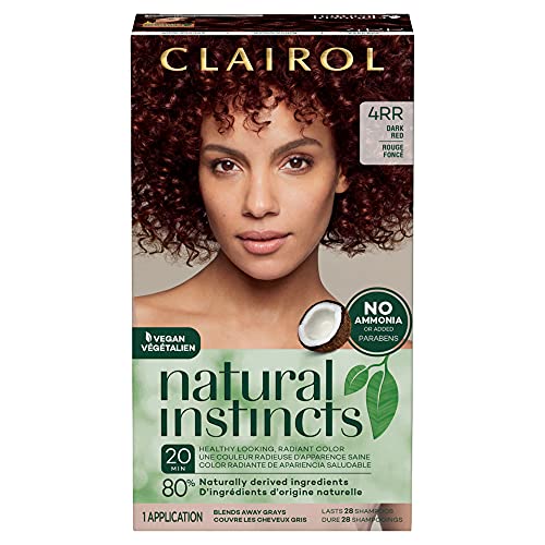 Clairol Natural Instincts Semi-Permanent Hair Dye, 4RR Dark Red H...