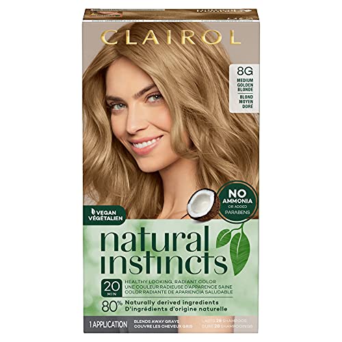 Clairol Natural Instincts Semi-Permanent Hair Dye, 8G Medium Gold...
