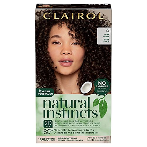 Clairol Natural Instincts Semi-Permanent Hair Dye, 4 Dark Brown H...