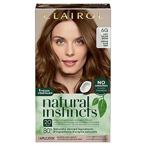 Clairol Natural Instincts Semi-Permanent Hair Dye, 6G Light Golde...