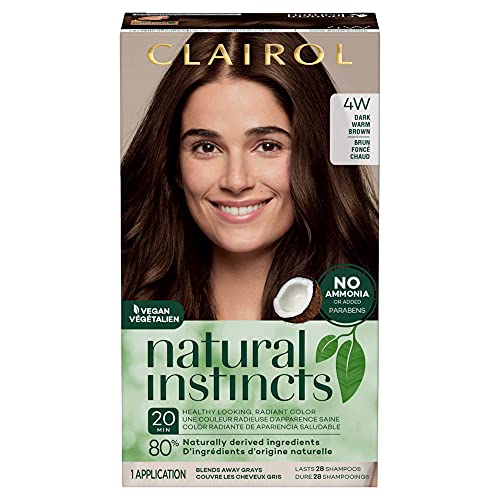 Clairol Natural Instincts Semi-Permanent Hair Dye, 4W Dark Warm B...