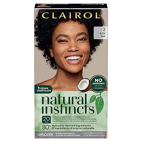 Clairol Natural Instincts Semi-Permanent Hair Dye, 2 Black Hair C...
