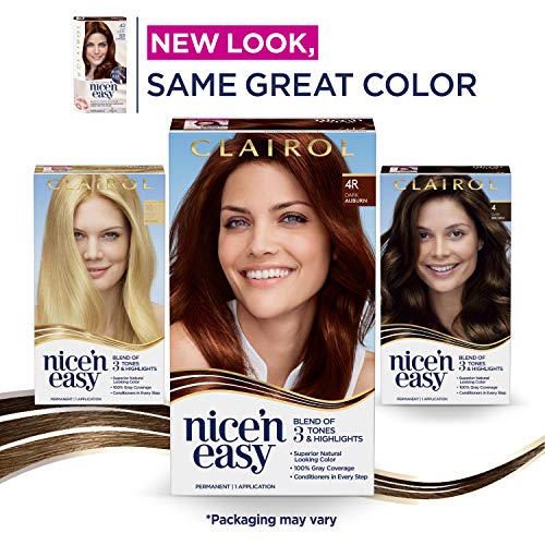 Clairol Nice n Easy Permanent Hair Color, 5R Medium Auburn, 3 Co...
