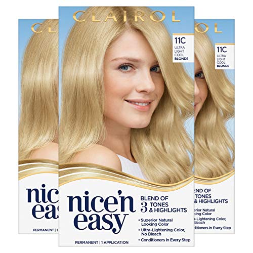 Clairol Nicen Easy Permanent Hair Dye, 11C Ultra Light Cool Blon...