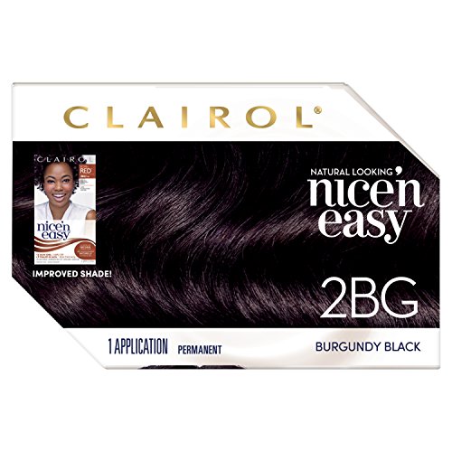 Clairol Nicen Easy Permanent Hair Dye, 2BG Burgundy Black Hair C...