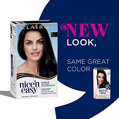 Clairol Nicen Easy Permanent Hair Dye, 2V Plum Black Hair Color,...