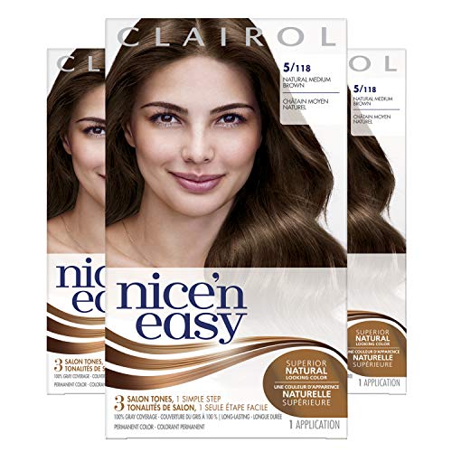 Clairol Nicen Easy Permanent Hair Dye, 5 Medium Brown Hair Color...