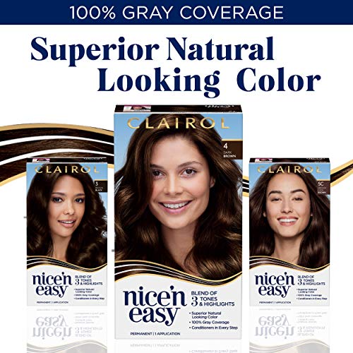 Clairol Nicen Easy Permanent Hair Dye, 5N Medium Natural Brown H...
