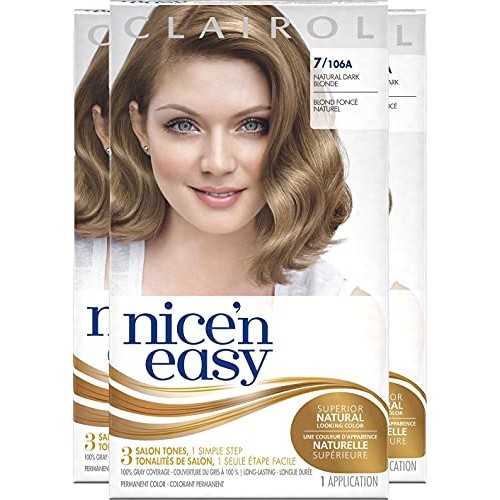Clairol Nicen Easy Permanent Hair Dye, 7 Dark Blonde Hair Color,...