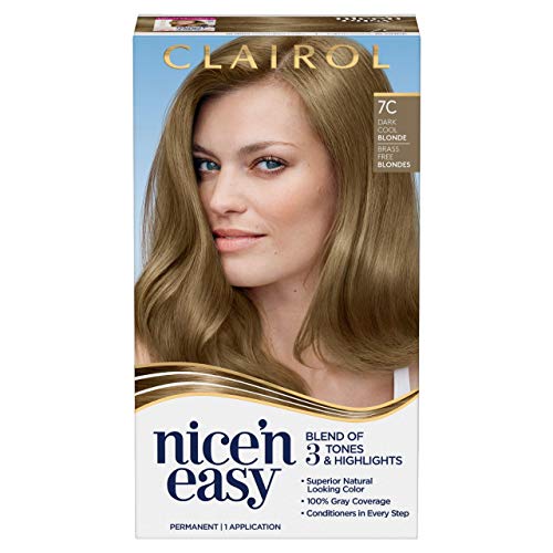 Clairol Nicen Easy Permanent Hair Dye, 7C Dark Cool Blonde Hair ...