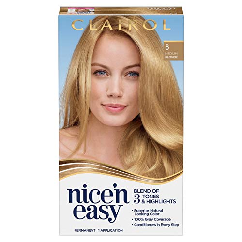 Clairol Nicen Easy Permanent Hair Dye, 8 Medium Blonde Hair Colo...