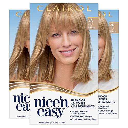Clairol Nicen Easy Permanent Hair Dye, 9A Light Ash Blonde Hair ...