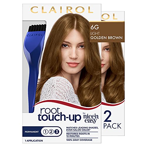 Clairol Root Touch-Up by Nicen Easy Permanent Hair Dye, 6G Light...