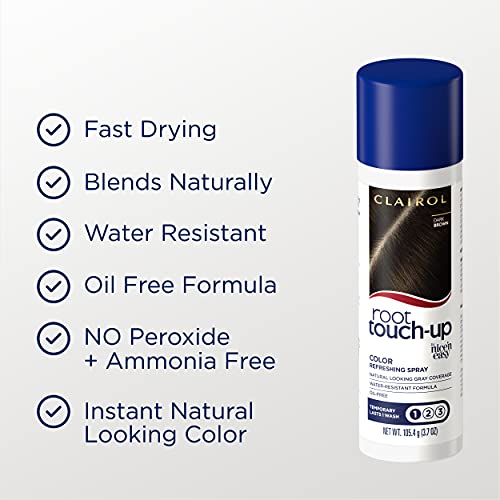 Clairol Root Touch-Up Temporary Spray, Dark Brown Hair Color, 1 C...
