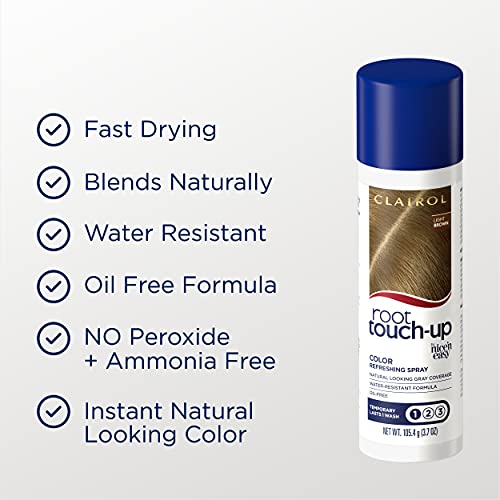 Clairol Root Touch-Up Temporary Spray, Light Brown Hair Color, 2 ...