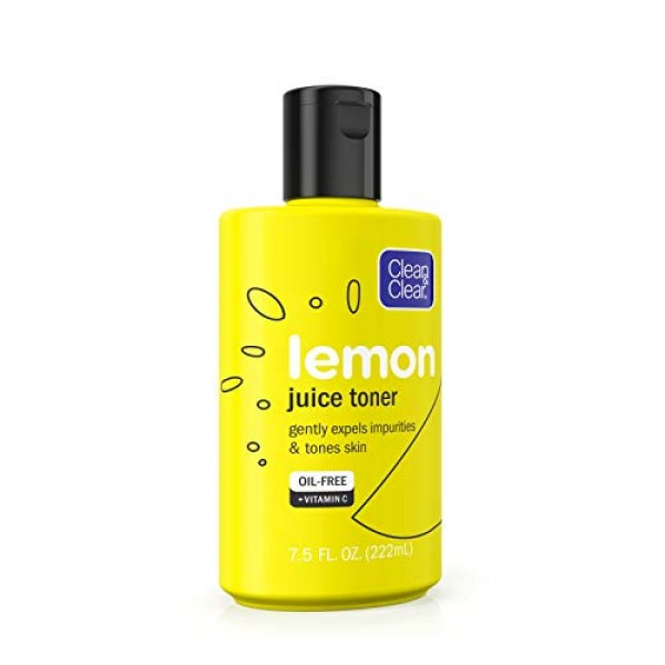 Clean & Clear Brightening Lemon Juice Facial Toner with Vitamin C...