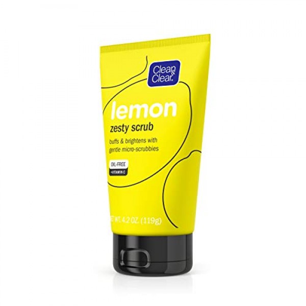 Clean & Clear Lemon Zesty Brightening Facial Scrub, Vitamin C, Le...