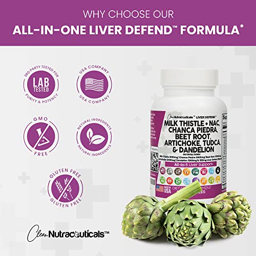Milk Thistle 3000mg NAC Chanca Piedra 2000mg Beet Root 2000mg Art...