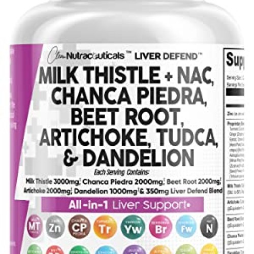Milk Thistle 3000mg NAC Chanca Piedra 2000mg Beet Root 2000mg Art...