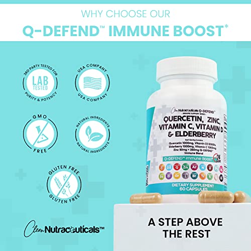 Quercetin 1000mg Zinc 50mg Vitamin C 1000mg Vitamin D 5000 IU Bro...