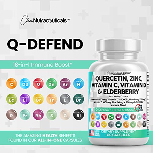 Quercetin 1000mg Zinc 50mg Vitamin C 1000mg Vitamin D 5000 IU Bro...