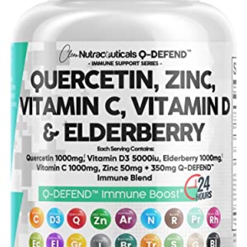 Quercetin 1000mg Zinc 50mg Vitamin C 1000mg Vitamin D 5000 IU Bro...