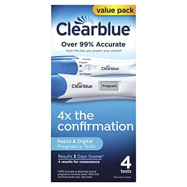 Clearblue Pregnancy Test Combo Pack, 4ct - Digital with Smart Cou...