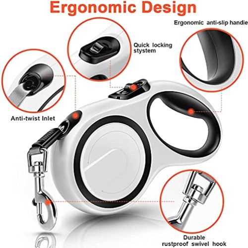Upgraded Retractable Dog Leash, Heavy Duty Pet Walking Leash with...