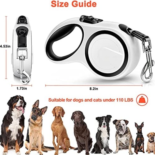 Upgraded Retractable Dog Leash, Heavy Duty Pet Walking Leash with...