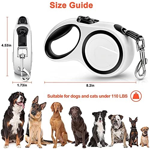 Upgraded Retractable Dog Leash, Heavy Duty Pet Walking Leash with...