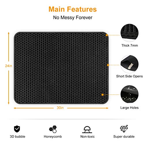 CLEEB OURG Cat Litter Mat, Kitty Litter Box Trapping Mat Large Si...