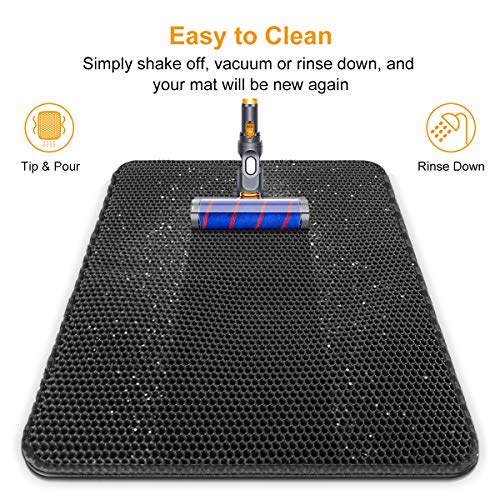 CLEEB OURG Cat Litter Mat, Kitty Litter Box Trapping Mat Large Si...