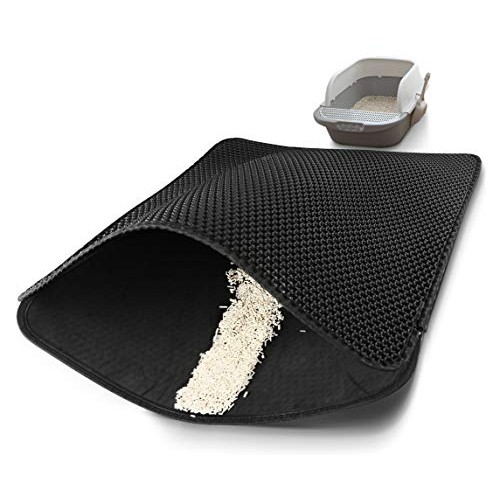 CLEEB OURG Cat Litter Mat, Kitty Litter Box Trapping Mat Large Si...