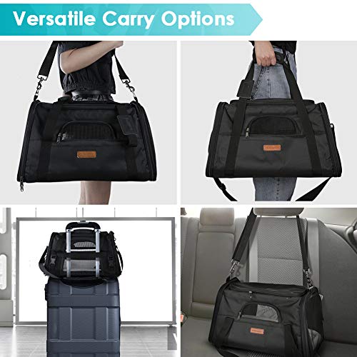 CLEEBOURG Pet Carrier Cat Carriers, Airline Approved Travel Pet B...