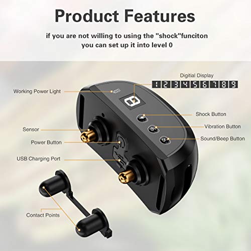 Dog Bark Collar, No Barking Shock Collar Anti Bark Rechargeable D...