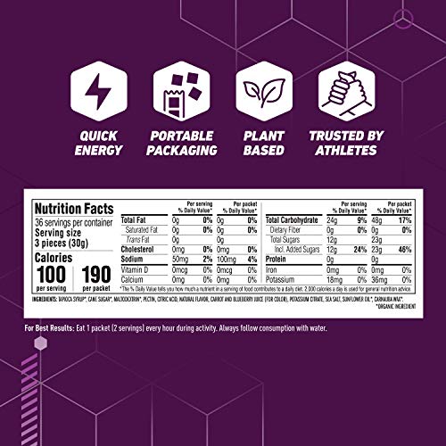 Clif BLOKS - Energy Chews - Mountain Berry - Non-GMO - Plant Base...