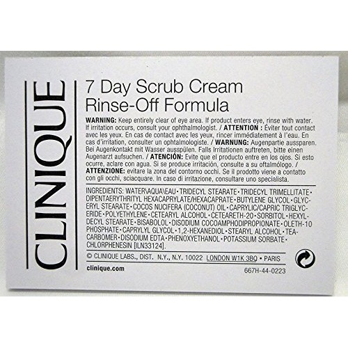 Clinique 7 Day Scrub for Unisex Cream Rinse Off Formula, 3.4 Ounce