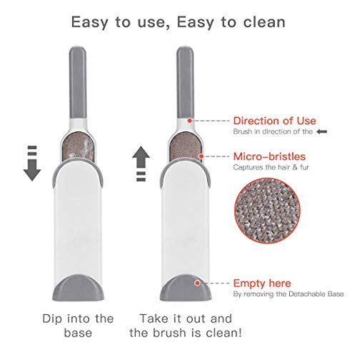 Pet Hair Remover Brush Double-Sided - Fur & Lint Removal Brush wi...