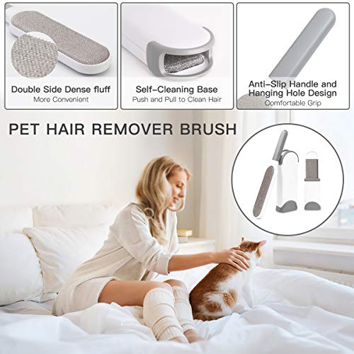 Pet Hair Remover Brush Double-Sided - Fur & Lint Removal Brush wi...