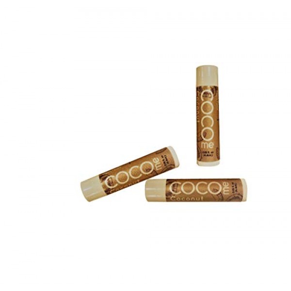 CocoMe 100% Organic Coconut Lip Balm - 3 Pack Lip Balm with Cocon...