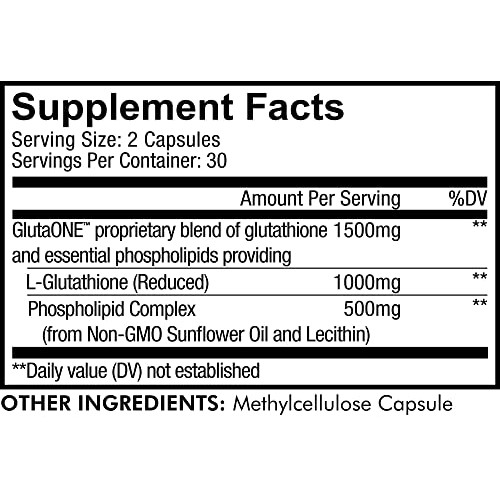 Codeage Liposomal Glutathione 1000 mg, GlutaONE Antioxidant Phosp...