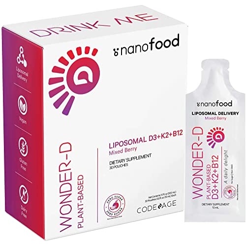 Codeage Liposomal Vitamin D3 Liquid Supplement Sachet, Wonder-D C...
